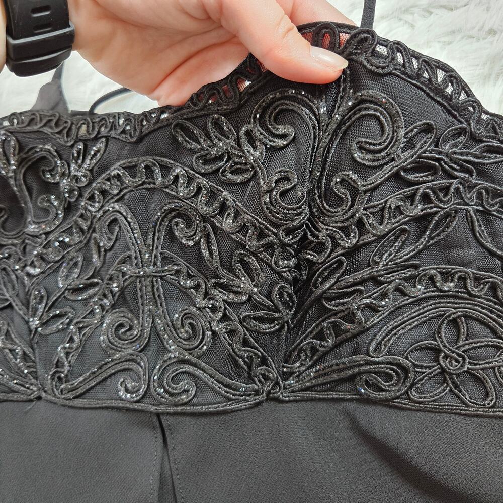 Sheena Y2K Embroidered Lace Up Back Whimsigoth Vampy Babydoll Midi Dress Sz‎ L - Picture 3 of 10
